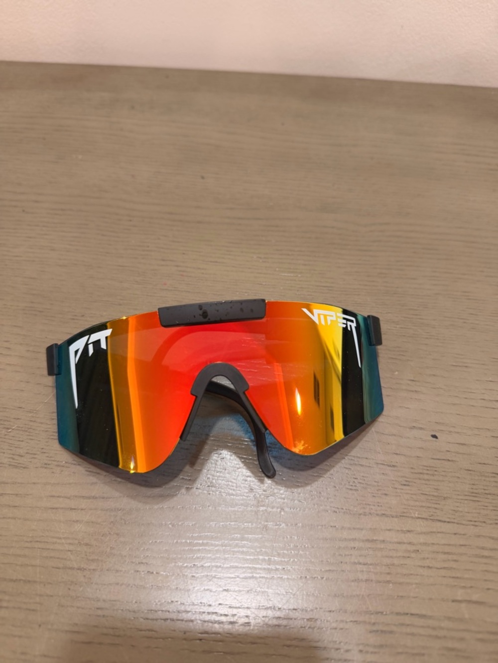 Pit Viper Cycling Sunglasses with Red-Orange Mirrored Lens